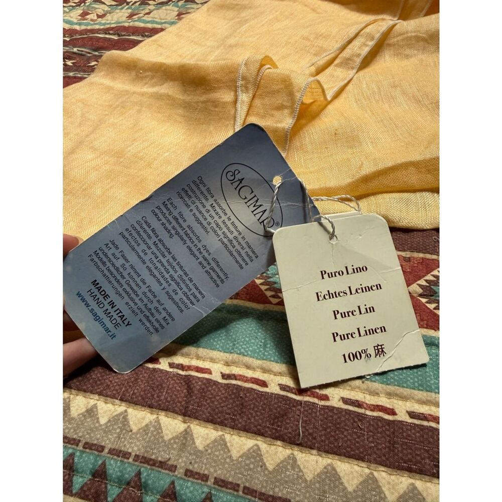 NWT Sagimar Yellow Linen Scarf - Picture 2 of 4